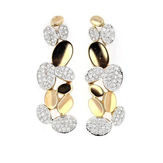 18KT Two-Tone Gold Diamond Earrings