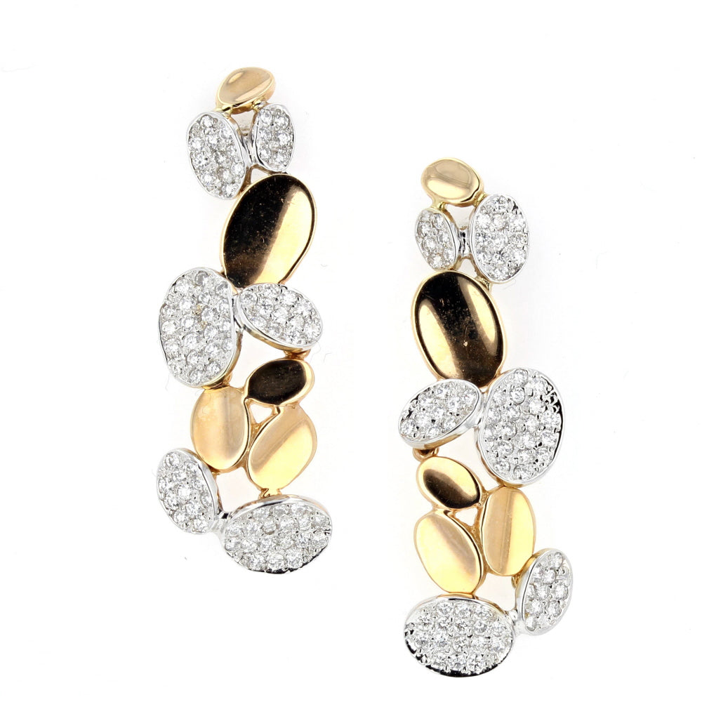 18KT Two-Tone Gold Diamond Earrings