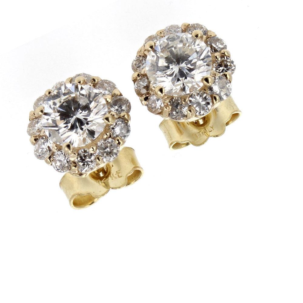 14KT Yellow Gold Diamond Stud Earrings