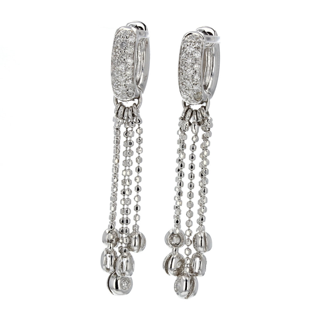 14KT White Gold Diamond Dangle Earrings