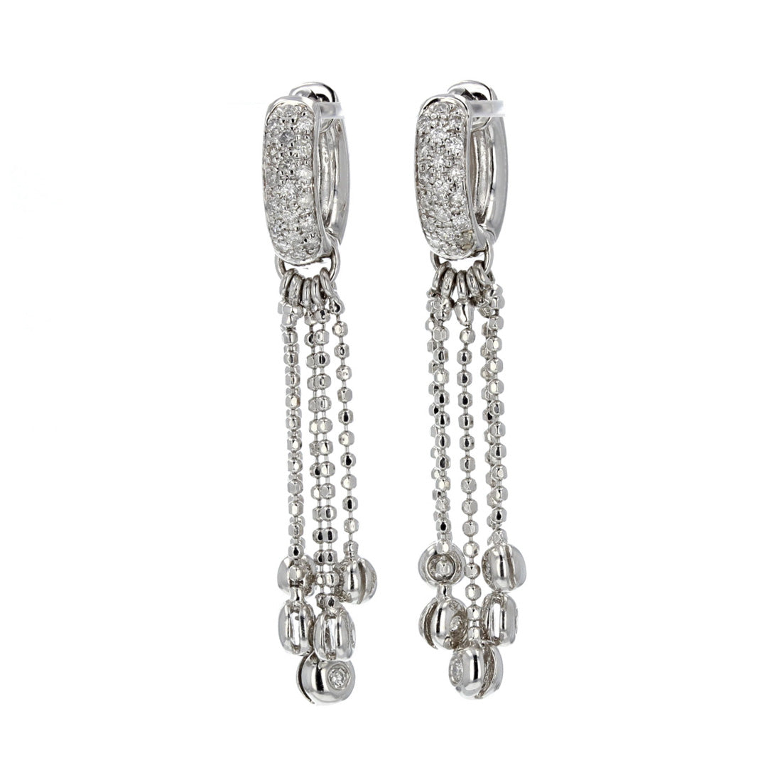 14KT White Gold Diamond Dangle Earrings