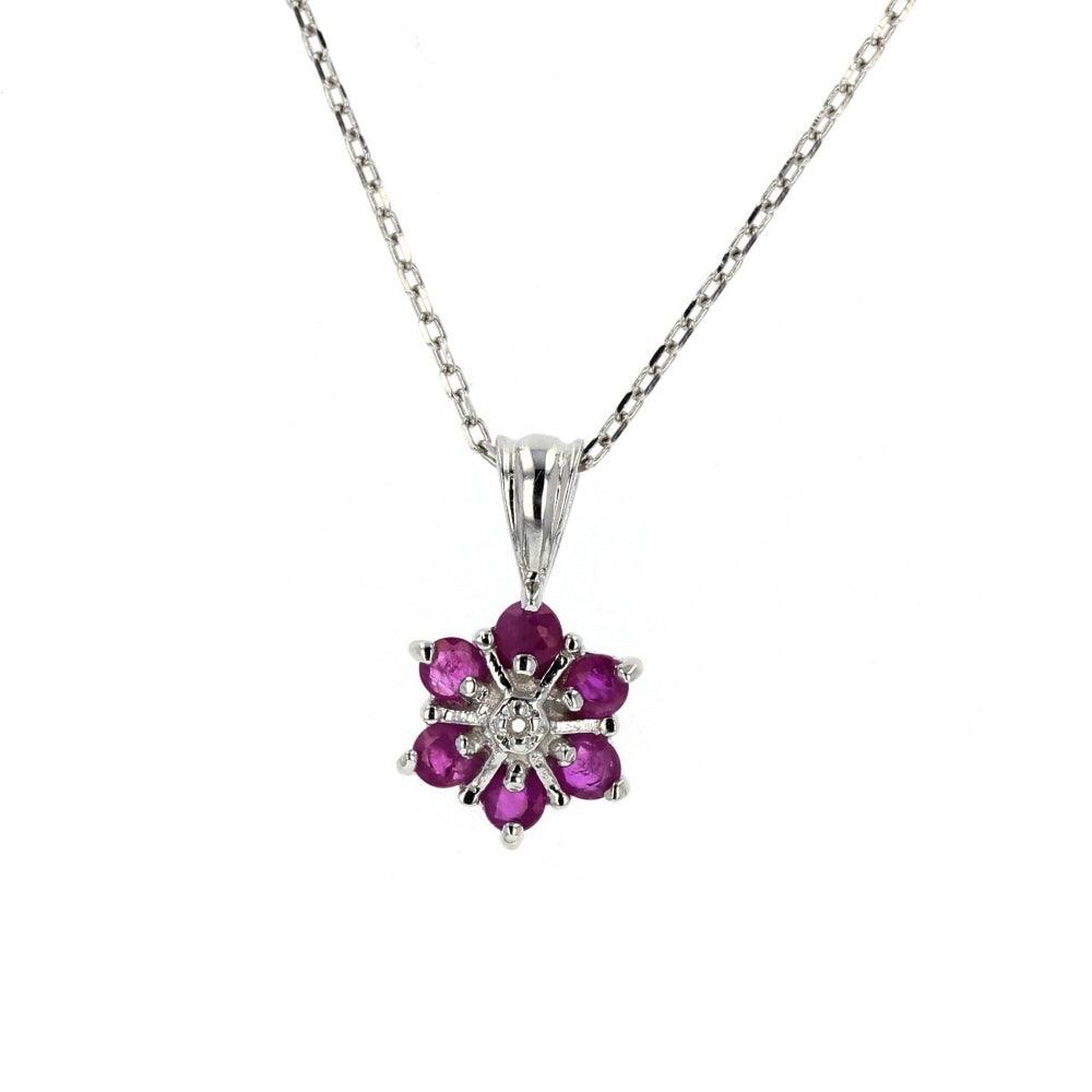 White Gold Pink Sapphire Pendant