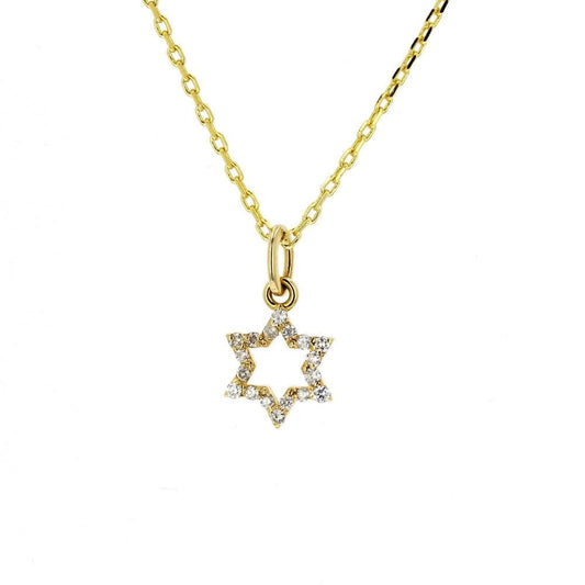 Yellow Gold Diamond Star Of David Pendant