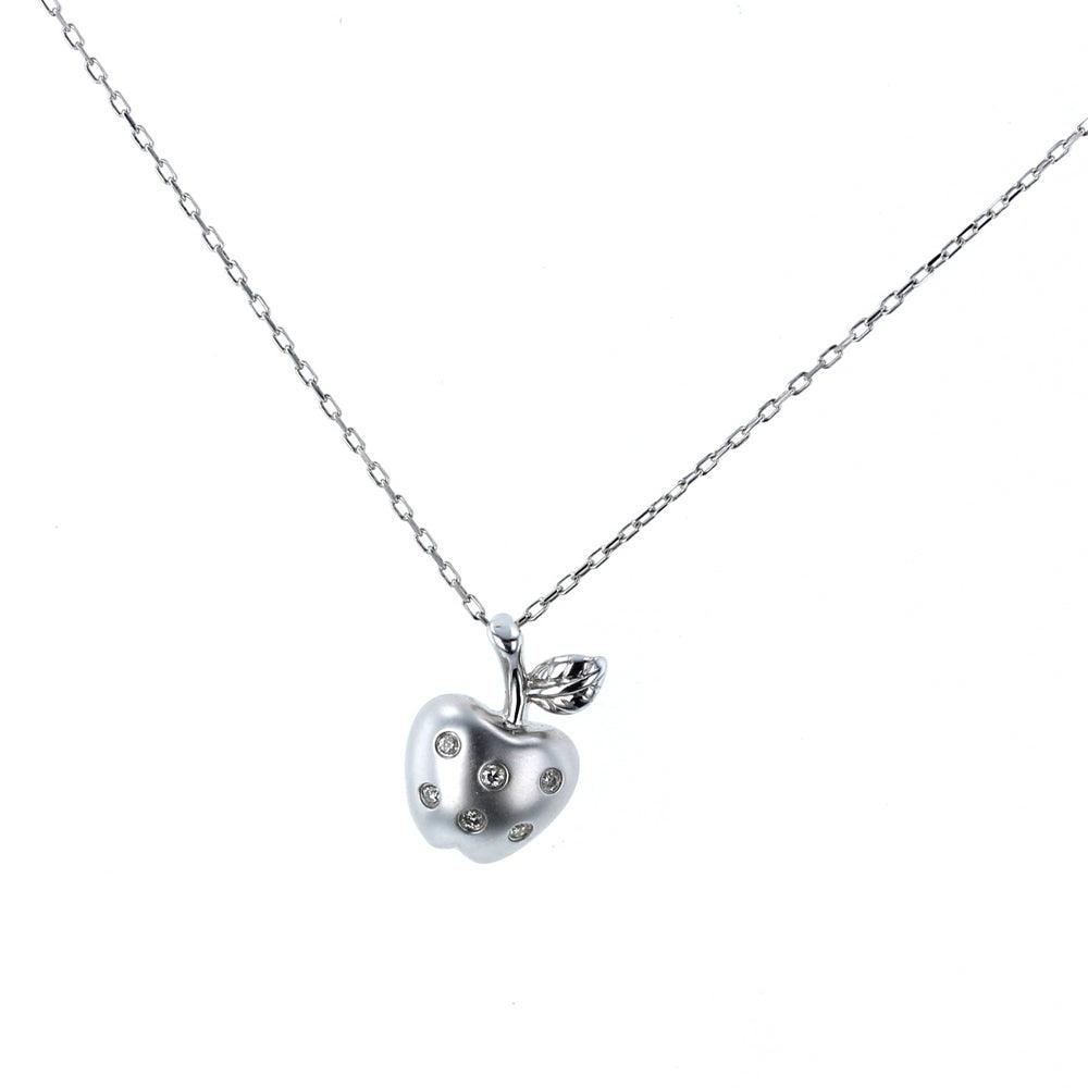 White Gold Diamond Apple Pendant