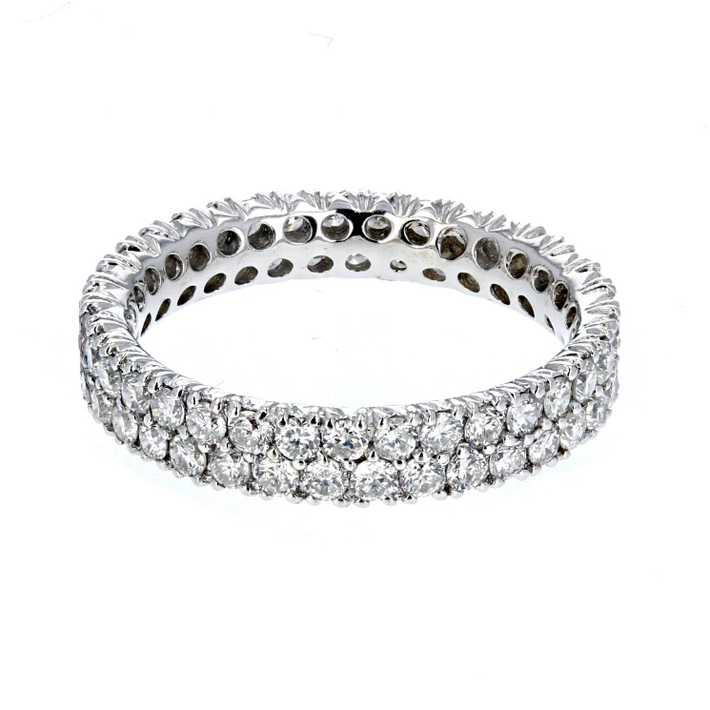 White Gold Diamond Pave Set Eternity Band