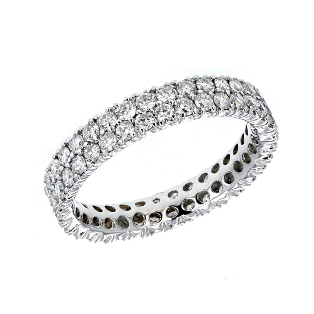 White Gold Diamond Pave Set Eternity Band