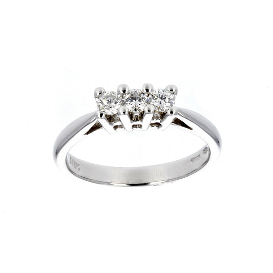 3 Stone Round Cut Diamond Anniversary Band