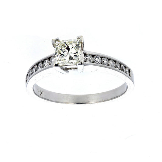 14KT White Gold Diamond Engagement Ring