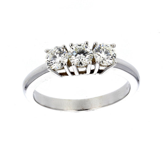 3 Stone Round Cut Diamond Anniversary Band