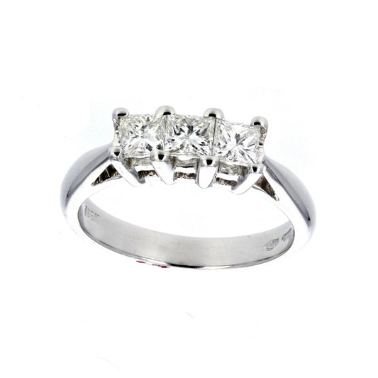 3 Stone Princes Cut Diamond Anniversary Band