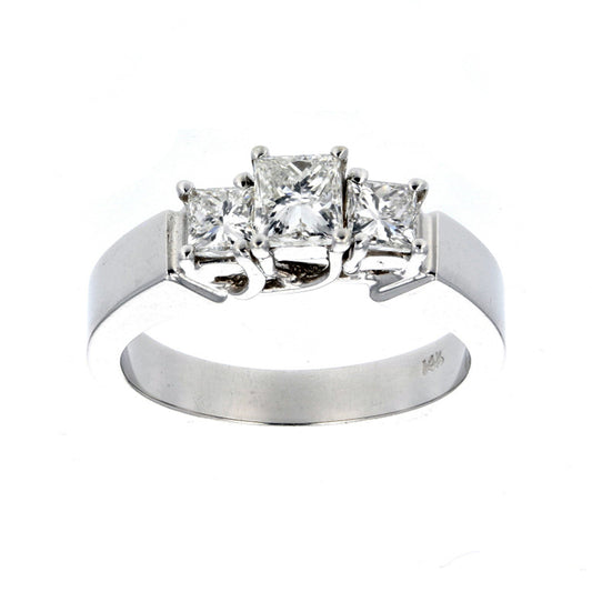 3 Stone Princes Cut Diamond Anniversary Band