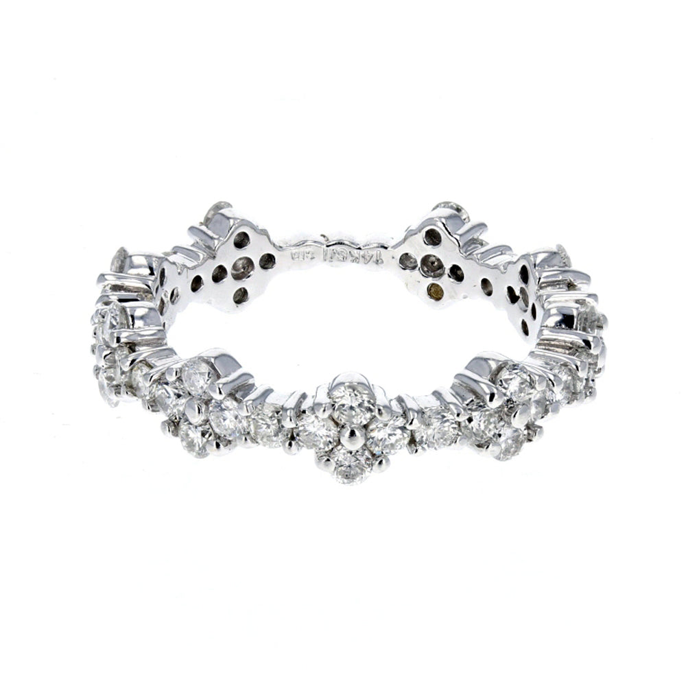 White Gold Diamond Prong Set Eternity Band