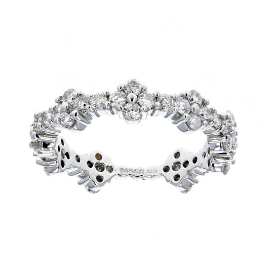 White Gold Diamond Prong Set Eternity Band