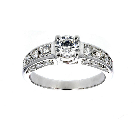 14KT White Gold Diamond Engagement Ring