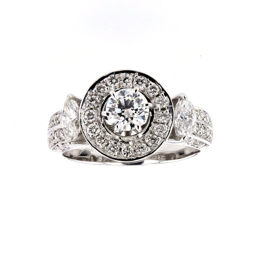 14KT White Gold Diamond Engagement Ring