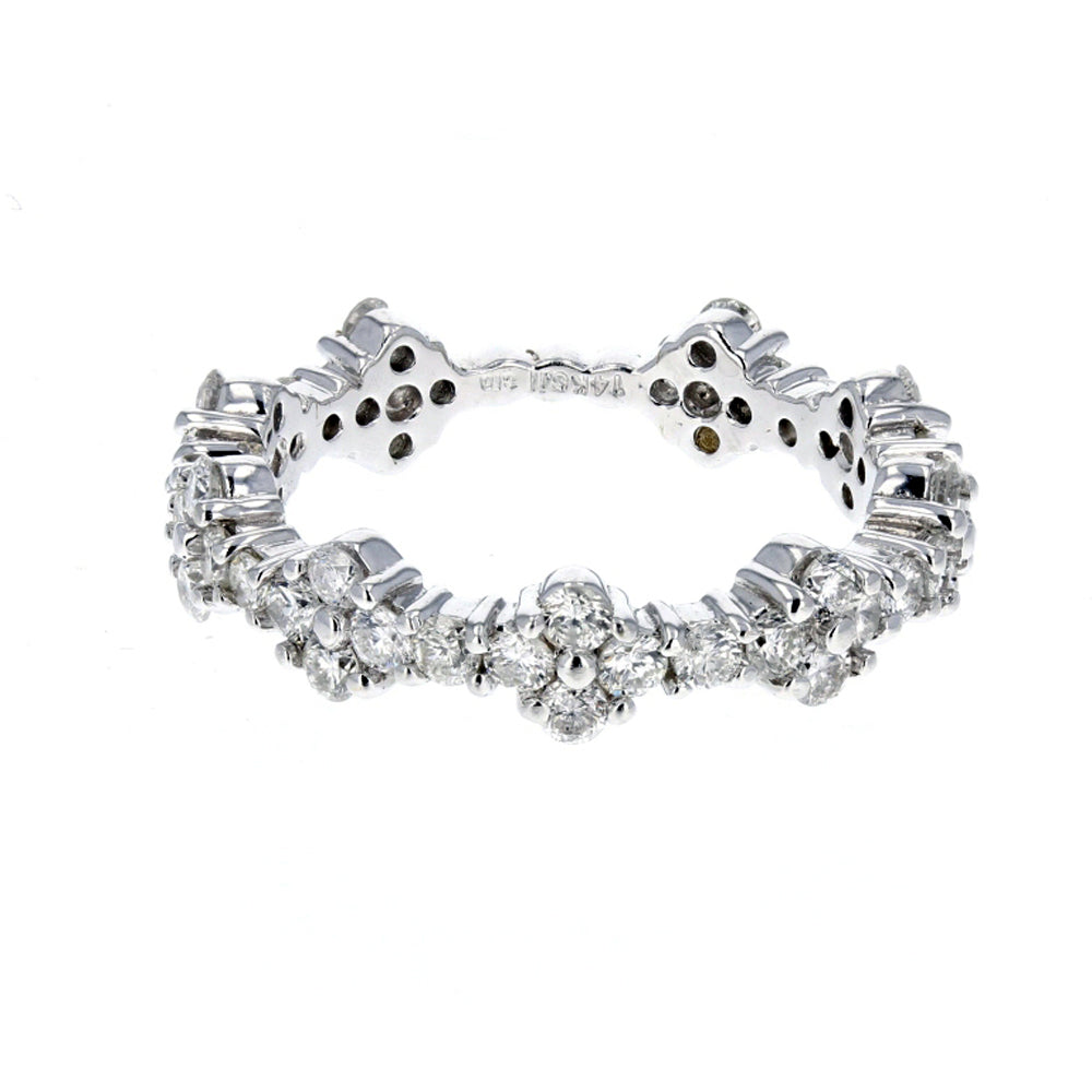 White Gold Diamond Prong Set Eternity Band