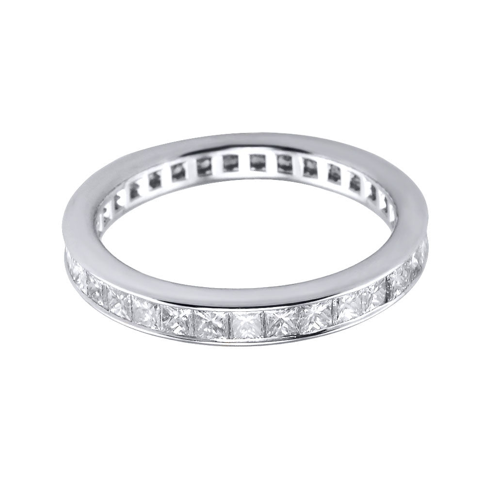 White Gold Princes Cut Diamond Eternity Band