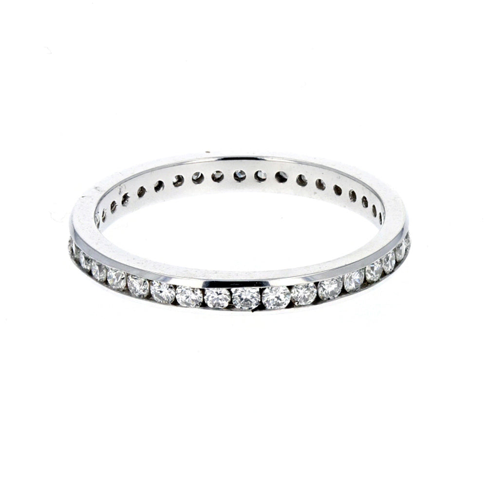 White Gold Round Cut Diamond Eternity Band