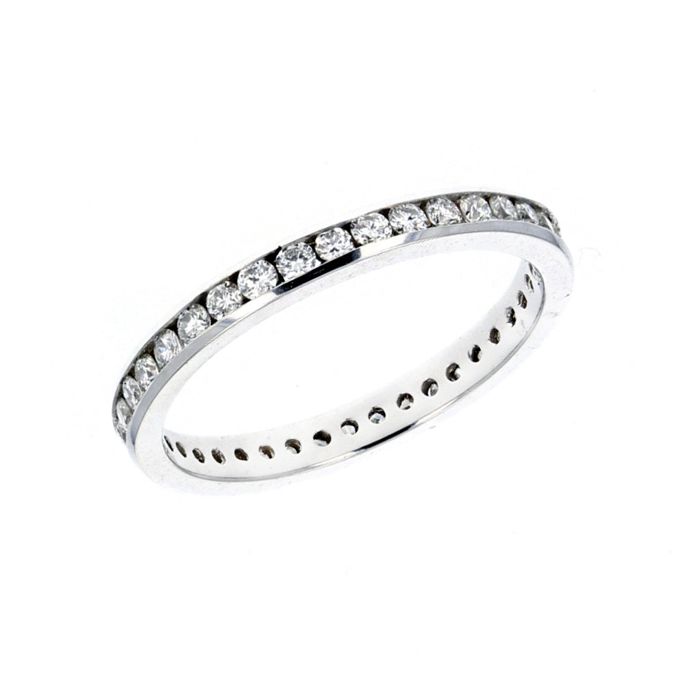 White Gold Round Cut Diamond Eternity Band