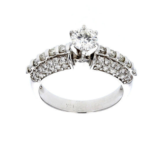 14KT White Gold Diamond Engagement Ring