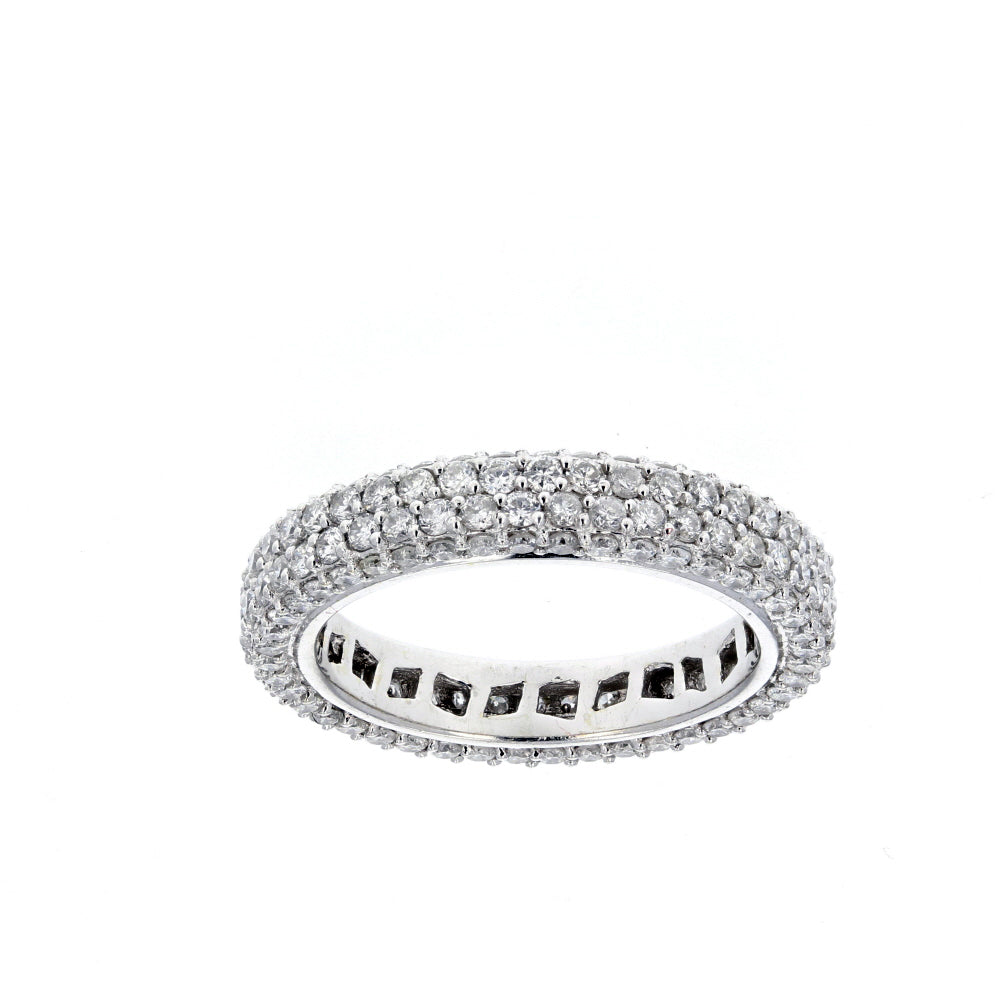 White Gold Diamond Pave Set Eternity Band