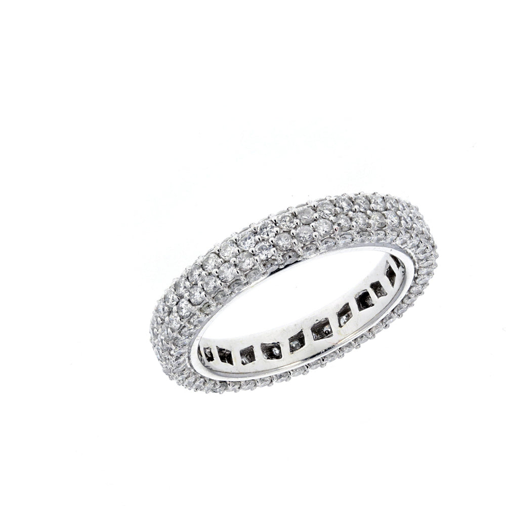 White Gold Diamond Pave Set Eternity Band