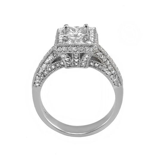 14KT White Gold Diamond Engagement Ring