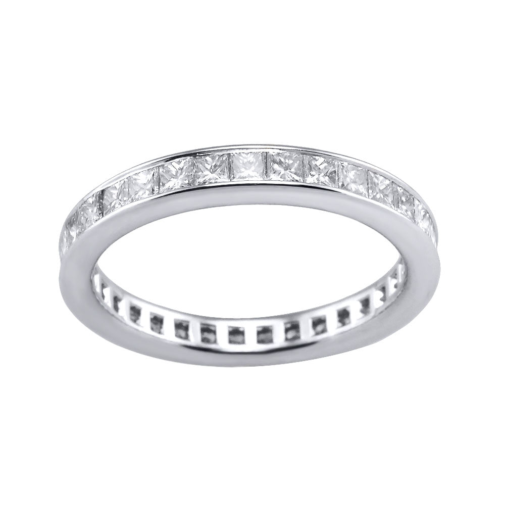 White Gold Princes Cut Diamond Eternity Band