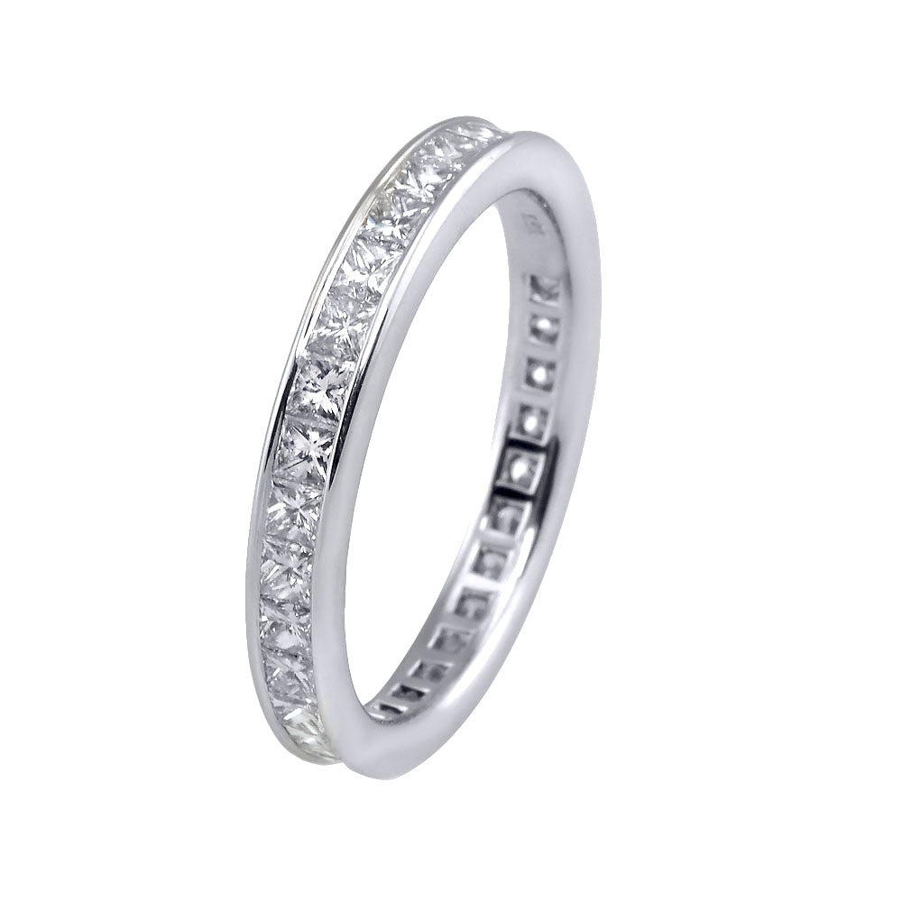 White Gold Princes Cut Diamond Eternity Band