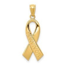 Gold Polished SURVIVOR Ribbon Pendant