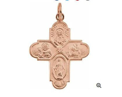 Rose 24.5x21.5 mm Four-Way Cross Medal