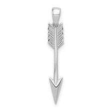 White Gold Polished Arrow Pendant