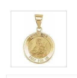 Yellow 18 mm Round Hollow St. Lucy Medal