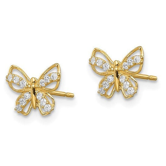 Butterfly CZ Stud Earrings