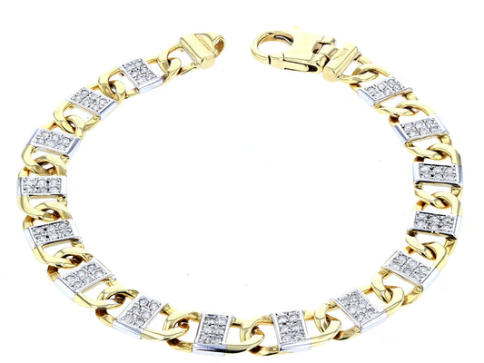 14kt Men's Two Tone  Gold  bracelet